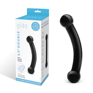 GLAS DOUBLE BULL BLACK DILDO