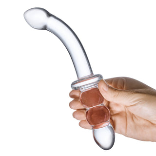 GLAS RIBBED G SPOT GLASS DILDO