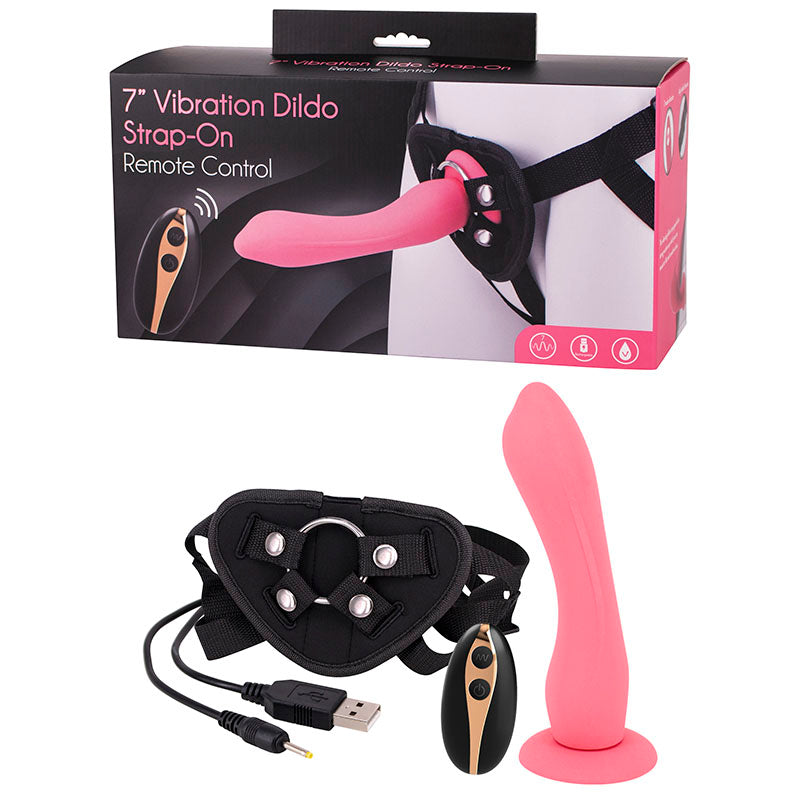 7 INCH VIBRATION DILDO STRAP ON WITH REMOTE