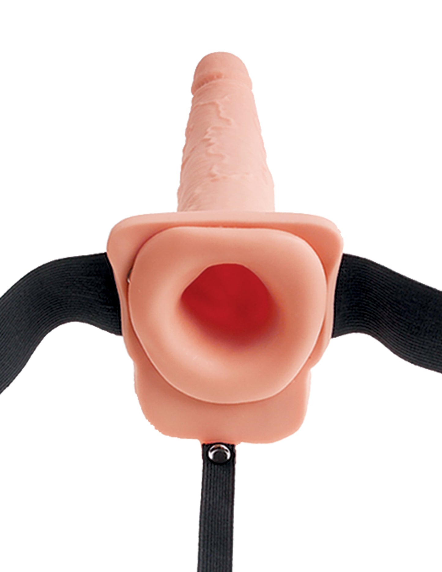 FETISH FANTASY 7.5 INCH HOLLOW SQUIRTING STRAP-ON WITH BALLS