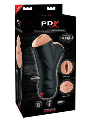 PDX ELITE DOUBLE PENETRATION VIBRATING STROKER - Flirt Adult Store