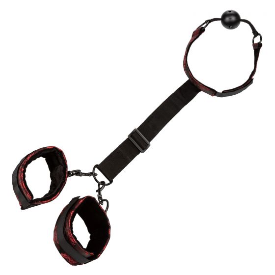 SCANDAL BREATHABLE BALL GAG WITH CUFFS - Flirt Adult Store
