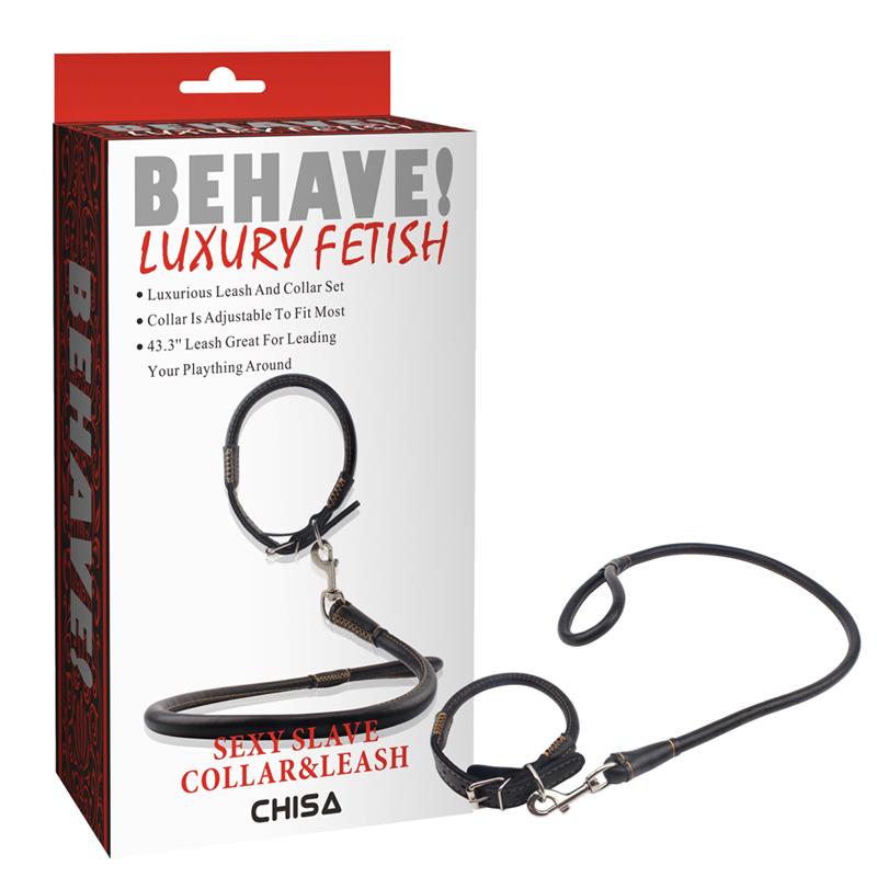 BEHAVE SEXY SLAVE COLLAR AND LEASH