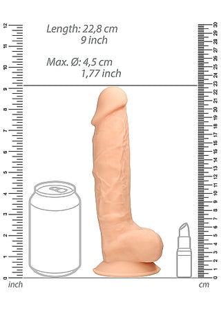 REALROCK 9 INCH SILICONE DILDO WITH BALLS