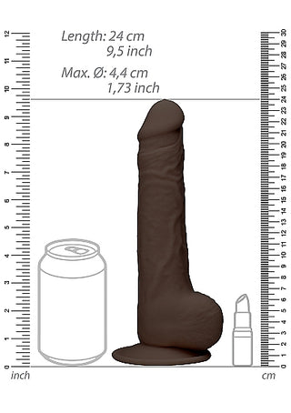 REALROCK 9.5 INCH SILICONE DILDO WITH BALLS